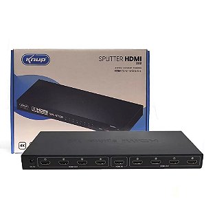 Switch Splitter Distribuidor HDMI  8 Portas (1 Para 8 Portas de Saída HDMI), Conexões Para Multimídia KNUP - KP-SW100