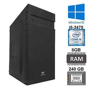 Computador Core i5-3470, SSD 240GB, Ram 8GB, Gab MT-32BK, Win 10
