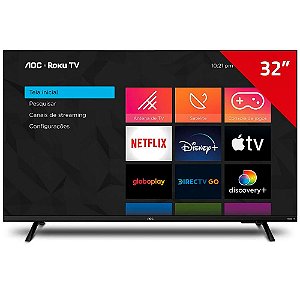 Smart TV AOC LED 32" HD 32S5135/ Roku TV , Wifi, Digital, USB, HDMI