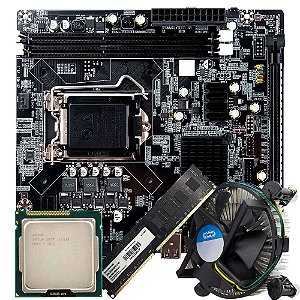 Kit Para Montagem de Computador, Placa Mãe GT-H61, Processador Core i3-2100, Memória 4GB DDR3, Cooler Para Processador