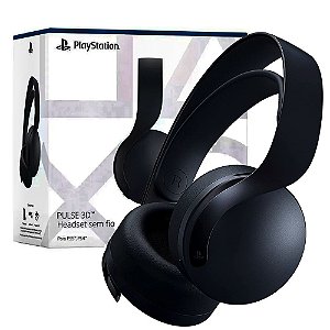 Headset Sem Fio Sony Pulse 3D, Adaptador Sem Fio USB, PS4 e PS5, Midnight Black - CFI-ZWH1R01