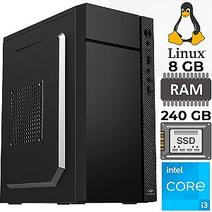 Computador Core i5-2500S, Memória RAM 8GB, SSD 240GB, Gt-H61 Com Slot M2, Rede Gigabit, MT34BK, Linux, MousePad Brind