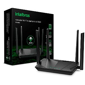 Roteador Wi-Fi 6 Dual Band Intelbras RX 1500, Tecnologia Wi-Fi 6 e OFDMA, 4 Portas Gigabit , 1200Mbps
