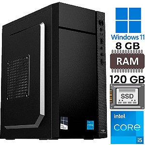 Computador Core i5-2500S, Memória RAM 8GB, SSD 120GB, Gt-H61 Com Slot M2, Rede Gigabit, MT34BK, Wind11, MousePad Brinde