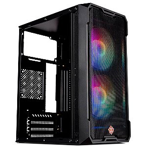 Gabinete Gamer TGT Jester, Mid-Tower, Lateral de Vidro, Com 2 Fans, Preto, TGT-JSR-BKGF01