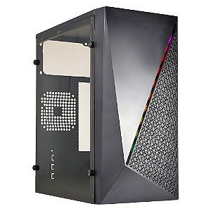 Gabinete Gamer Kmex CG15NX, Rainbow, Mini-Tower, Lateral Acrilico, Preto, CG15NXRH0010B0X