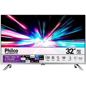 Smart TV LED 32" HD Philco PTV32G7PR2CSBLH Roku TV, Dolby Audio, Midia Cast, App Mobile, Processador Quad-core