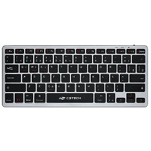 Teclado Bluetooth Multimídia K-BT50BK Recarregável Com Cabo USB-C, Sem Fio, Compacto - C3Tech