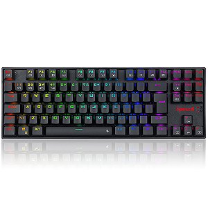 Teclado Mecânico Gamer Redragon Kumara Pro RGB Switch Marrom Preto - K552RGB-BRS-B