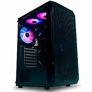 Gabinete Gamer Goldentec P1T1C GT801 RGB, Lateral Em Vidro Temperado, Sem Fonte - Preto