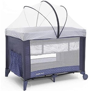 Berço Portátil Cosco Nanny 2 Níveis de Altura - de 0 a 18kg, Azul Rajado