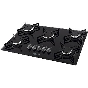 Cooktop Cook Chef 5, Com 5 Bocas, PHILCO, Tampo em Vidro Temperado 8mm, Preta, Grande