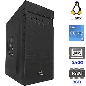 Computador Core i5 2320, SSD 240GB, Memória Ram 4GB, Gab MT-32BK, Linux