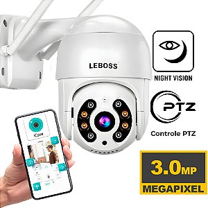 Camera de Segurança IP Externa, Speed Dome, Com 2 Antenas, LeBoss - LB-CA215