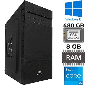 Computador Core i5-2500s, Memória RAM 8GB, SSD 480GB, GT-H61 Com Slot M2, Rede Gigabit, MT-32BK, Windows, MousePad Brind