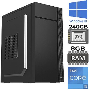 Computador Core i5-2500s, Memória RAM 8GB, SSD 240GB, GT-H61 Com Slot M2, Rede Gigabit, MT-34BK, Windows, MousePad Brin