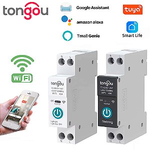 Disjuntor Inteligente ZigBee, 32A, Compativel Com Google Assistant e Alexa, Tongou, SY1-JZT, Sem Medição - Branco