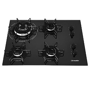 Fogão Cooktop Mueller 4 Bocas G5,  Ultra Chama Com Queimador Tripla Chama Mcg134bg1- Preto, Bivolt