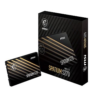 SSD MSI Spatium S270, 480GB, 2.5, Sata III 6GB/s, Leitura 500MB/s, Gravacao 450MB/s, SPATIUM-S270-480G
