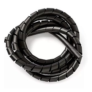 Organizador Espiral Para Cabos E Fios, Diametro 19mm X 1 Metro - Preto