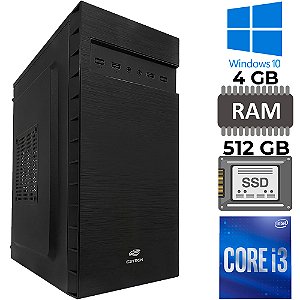 Computador Core i3-2100, SSD 512 GB, Memória RAM 4GB, GAB. MT32BK, Windows 10