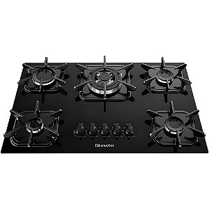 Fogão Cooktop á Gás Mueller 5 Bocas Preto, Bivolt