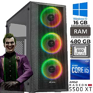 Computador Gamer i5-10700F -Gigabyte H470M - RAM 16GB - SSD 480GB - Placa de Vídeo RX5500 XT - Fonte 750w - Win 10