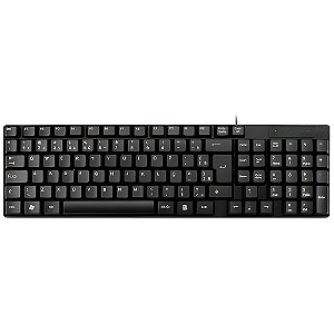 Teclado USB Básico Slim Laser PT TC193BU, Cabo 1.2 Metros, Multilaser, TC193BU