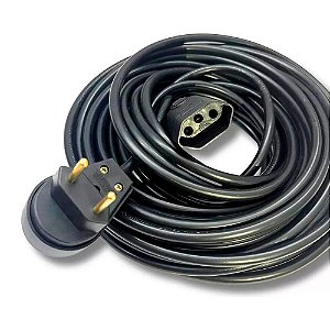 Extensão Elétrica 1.800W 10 Metros 10A Cabo PP 2x1,0 Reforçada 127v/220v - Preto