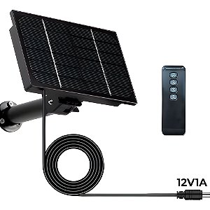 Placa Painel Solar 4W Com Cabo Carregador DC 12V e Controle Temporizador - Preto