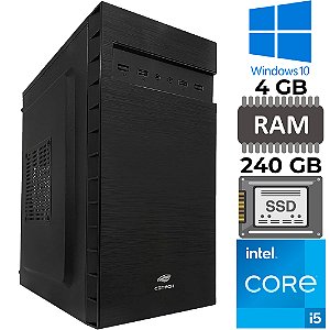 Computador Core I5-4570, Placa Mãe H81, RAM 4GB, SSD 240GB, Windows 10, MousePad Brinde