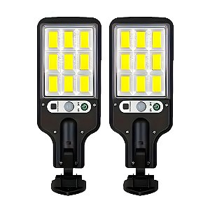 Luminária Solar 400W, 3 Modos de Iluminação, COB 108, Sensor de Movimento