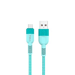 Cabo USB Para Micro USB, Carregamento Rápido, 1 Metro de Comprimento, CB103-1, A'Gold - Azul
