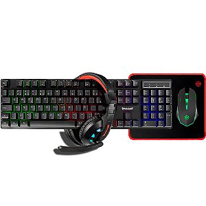 Combo Gamer TGT Ariete 4x1, Rainbow, Teclado ABNT, Mouse 1.600DPI, Mousepad Pequeno, Headset Drivers 40mm, TGT-ART-RBW01