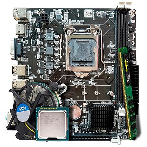 Kit Para Montagem de Computador, Placa Mãe  H61, 1155 Com Cooler, Processador Core i5-3550, Memória RAM 8GB DDR3
