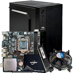 Kit Para Montagem de Computador, Gabinete Com Fonte, Placa Mãe, Processador Core i3-2120, Memória RAM 4GB, SSD 120GB