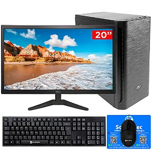 Computador Core i3-2120, 8GB, SSD 256GB, GT-H61 Slot M2, Rede Gigabit, 30BK, Monitor de 20'', Teclado e Mouse, Windows
