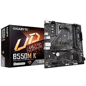 Placa Mãe Gigabyte Para AMD, B550M K Ultra Durable, Com 4 Slots RAM, 4xDDR4, mATX
