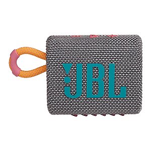 Caixa de Som Portátil JBL GO 3, Bluetooth 5.1, À Prova D'água e Poeira, IP67, Cinza