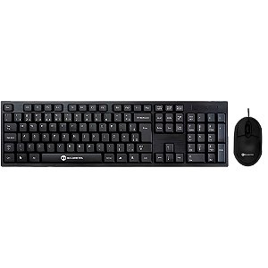 Kit Teclado e Mouse USB, 1.200 DPI, Slim Plug And Play Padrão ABNT2 Goldentec GT850 - Preto