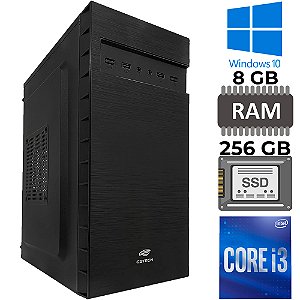 Computador Core i3-4130, SSD 256GB, 8GB RAM DDR3, GAB MT32BK, Windows 10, Mousepad Brinde