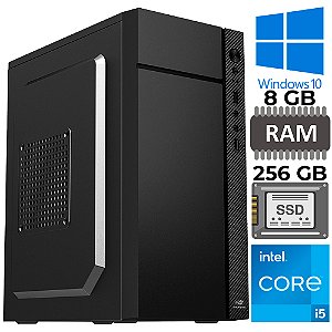 Computador Core I5-7500,  RAM 8GB, SSD 256GB, GT-H110 Com Slot M2, Rede Gigabit, MT-34BK, Windows, Mousepad Brinde