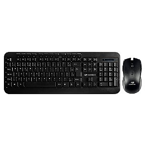 Kit Teclado e Mouse Sem Fio, K-W60BK, Multimídia, Teclado Membrana, Mouse 1.600 DPI, C3Tech, Preto