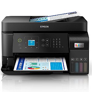 Multifuncional Epson EcoTank L5590 - Tanque de Tinta Colorida, Wi-Fi Direct, Ethernet, Fax, ADF, Bivolt, Preta