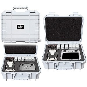 Maleta Case Para Transporte de Drone e Acessórios, Para DJI Mini 4 Pro, Compatível Com RC2 e RC-N2, Branca