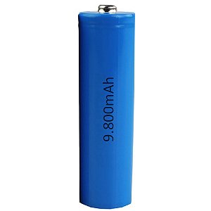 Bateria de Lítio, Li-ion, 9.800mAh, 4.2V, Com Pino, Alta Capacidade, Azul, 18650