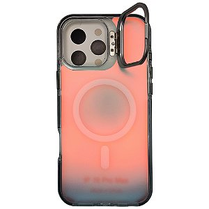 Capa Holográfica, Com Suporte Para Carregamento Magnético, Para iPhone 16 Pro Max