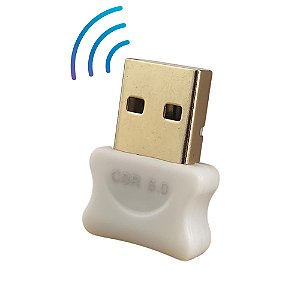 Mini Adaptador Bluetooth 5.0, Alcance Até 20 Metros, USB Dongle, Plug And Play, XK-08, Branco
