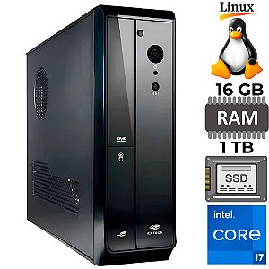 Computador Mini Micro ATX Slim Core i7-3770, Memória 16GB, SSD 1TB WD Green - Vertical e Horizontal/Mini-ATX - Linux