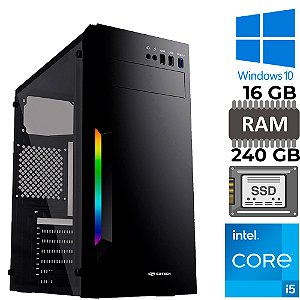 Computador Core I5-10500, Gigabyte H510M H, RAM 16GB DDR4, 2 SSD 240GB Kingston, 2 HD 10T, Fonte 1000W, Gab MT-G210BK